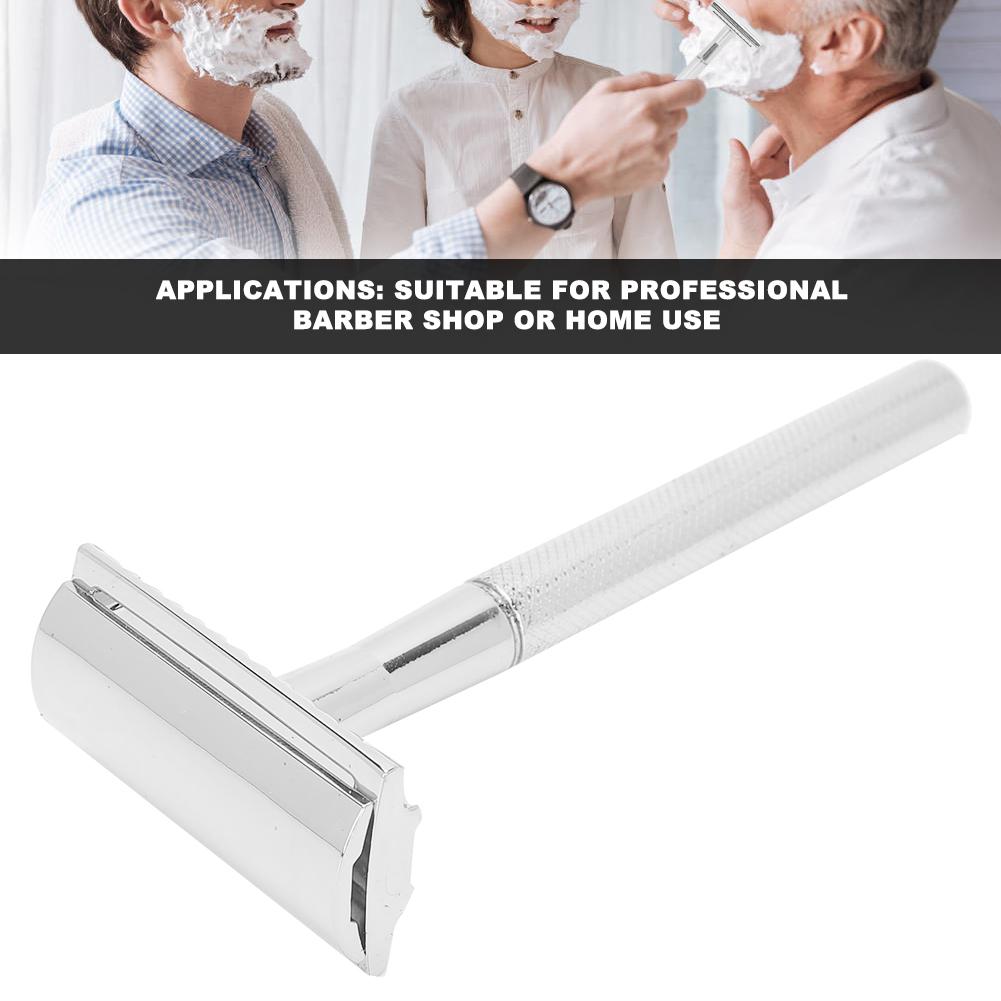 Men Manual   Zinc Alloy NonSlip CloseFitting DoubleSided Blade Shaving Knife(Silver )