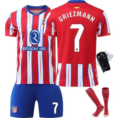 2425 Atletico Madrid Home Football Uniform No. 7 Gletzman Jersey Set 19 Alvarez Men With Socks