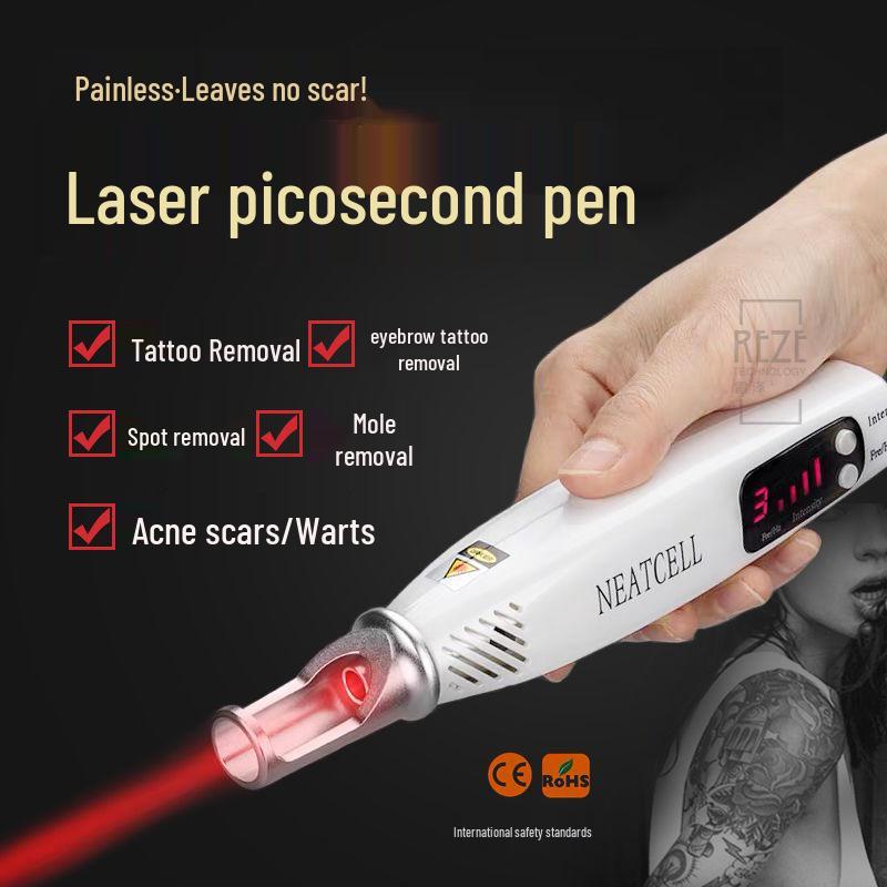 Portable Picosecond Laser Pen for Tattoo, Freckle, and Eyebrow Removal with Red & Blue Light