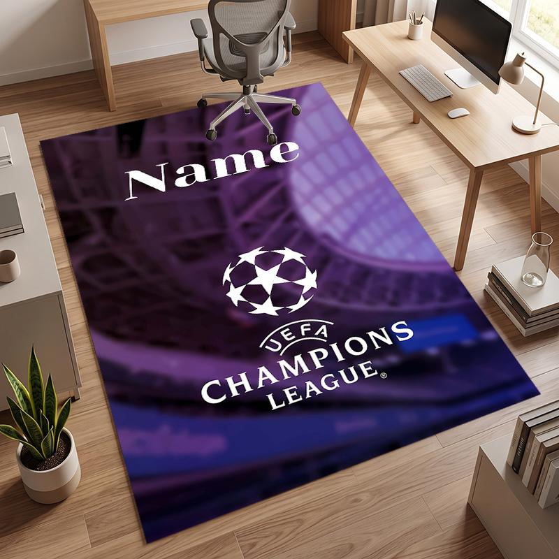 UEFA Champions (1) Personalized Name Office Carpet Stylish Decor for Living Room Bedroom Kitchen