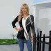 Women's Stand Collar 3/4 Sleeve Printed Top T-shirt
