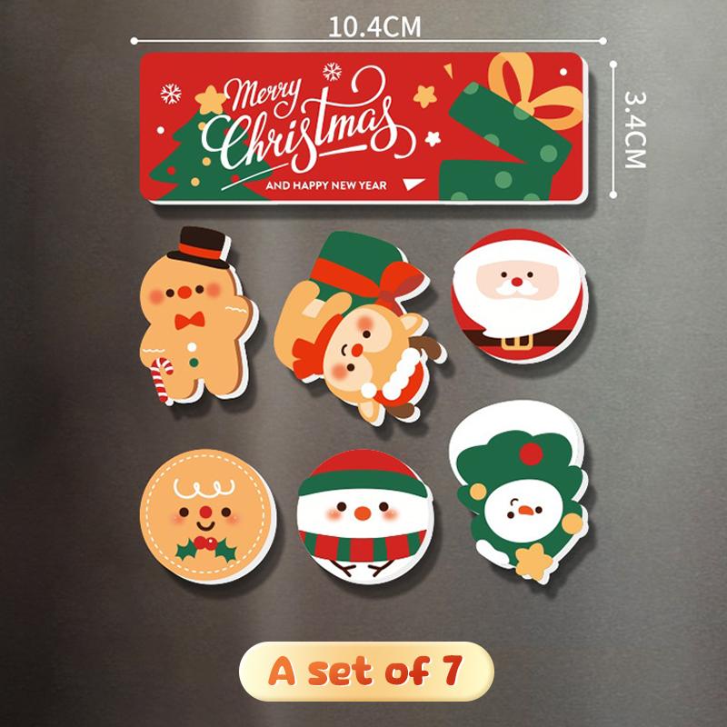 Artistic Christmas Fridge Magnet Collection - DIY Designs of Santa, Snowman and Christmas Tree - Perfect Kitchen Present