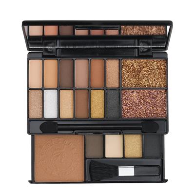 Colors Queen Makeup Studio Makeup Kit with 16 Shimmery Eyeshadows, 1 Highlighter, 1 Blusher, 1 Compact & 2 Applicator | Highly Pigmented & Long W