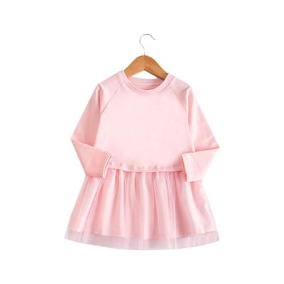 Girls Long Sleeve Cartoon Dress Kids Princess Mesh Skirt