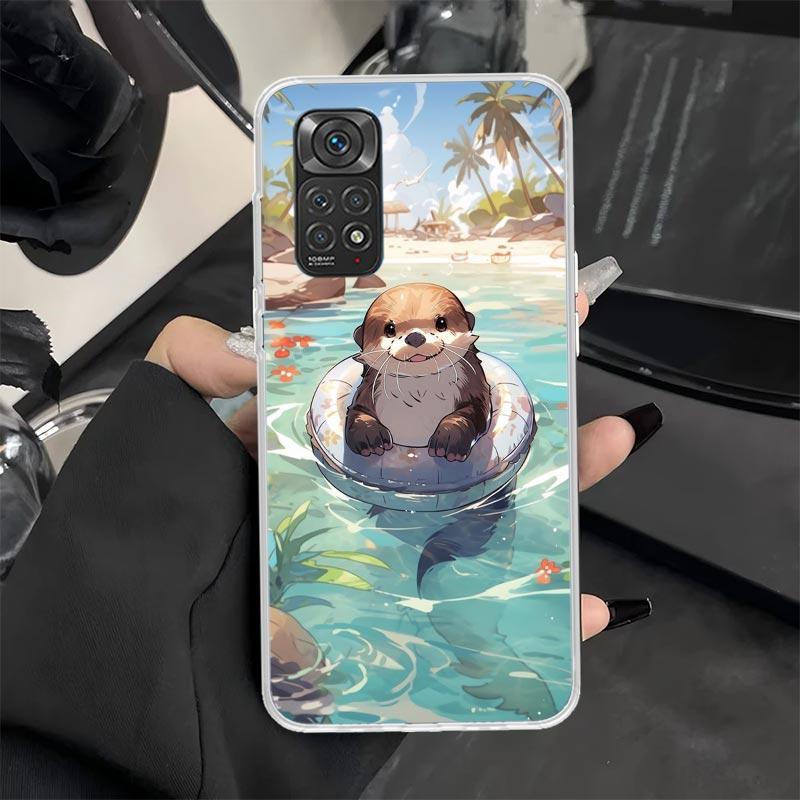 Animal Otter Cute Cartoon Phone Case for Xiaomi Redmi Note 14 13 12S 12 11S 11T 11E Pro Plus 11 10 10S 9S 5G Soft Silicone Cover