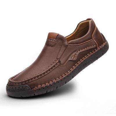 TEMU Übergröße handgenähte Freizeitschuhe One-Pedal Herrenschuhe Einzelne Schuhe Herrenlederschuhe