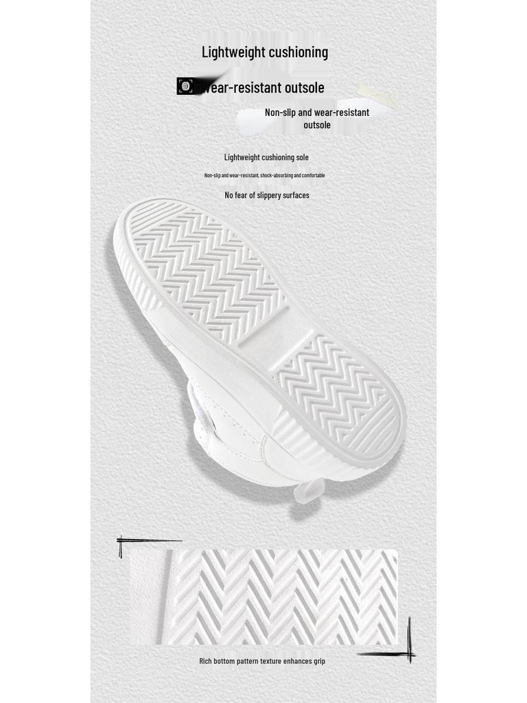 2025 Kinder High-Top Canvas Schuhe - Weiße Sneakers für Jungen & Mädchen, Frühling/Herbst Freizeit- & Sportbekleidung