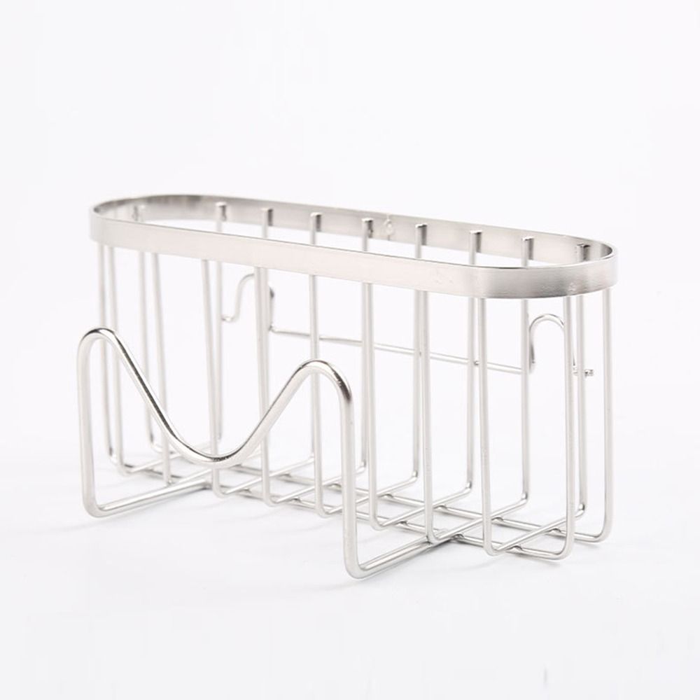 Rustproof Stainless Steel Sponge Holder Hollowed Sink Sponge Stand Countertop
