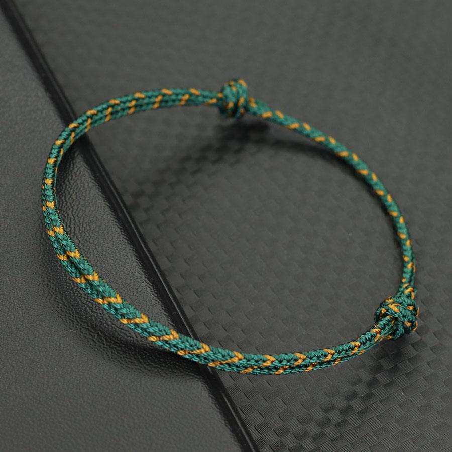 Handwoven Ethnic Colorful Rope Bracelet Unisex Easy Knot Sliding Adjustable Bilayer Thread Braclet Outdoor Mother Gift Jewelry