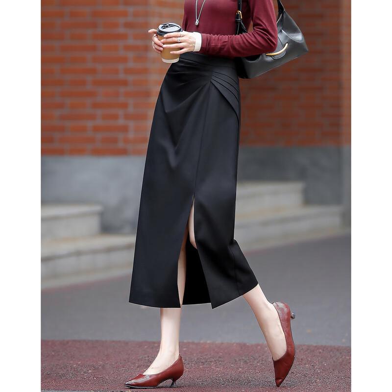 Demana Elegant Pleated A-line Midi Skirt S