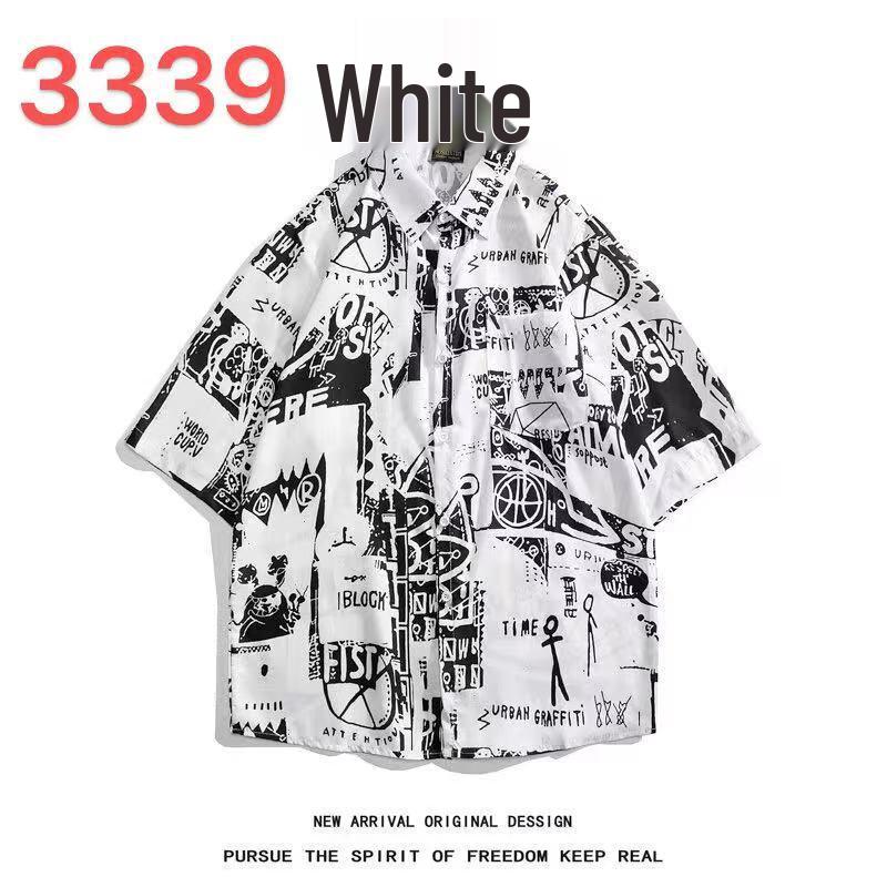 Unisex Summer Floral Short Sleeve Shirt - Hainan Sanya Travel & Casual Hong Kong Style Fashion