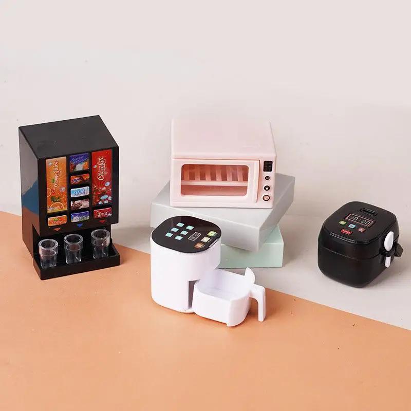 1/12 Dollhouse Simulation Miniature Kitchen Appliances Miniature Dollhouse Air Fryer Beverage Machine Oven Rice Cooker Ornaments