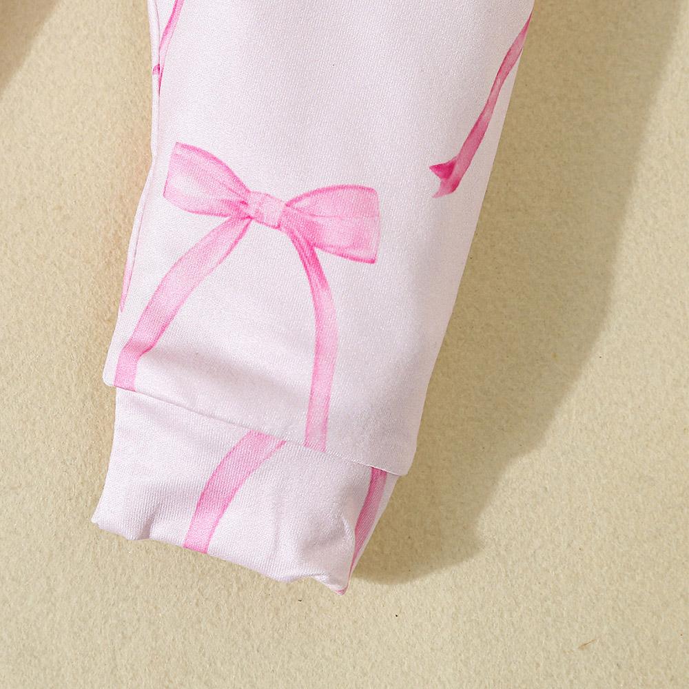 Salopetă roz pentru bebeluși, fetiță, 1-18 luni, cu mânecă scurtă, monogramă, pantaloni cu imprimeu de fundă și bandă pentru păr