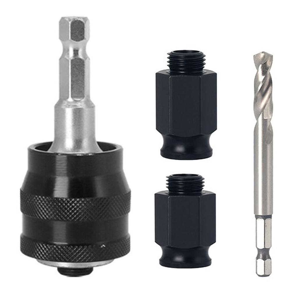 Hole Saw Arbor Quick Change Hole Saw Mandrel with Drill Bit and 2Pcs Connector for Woodworking