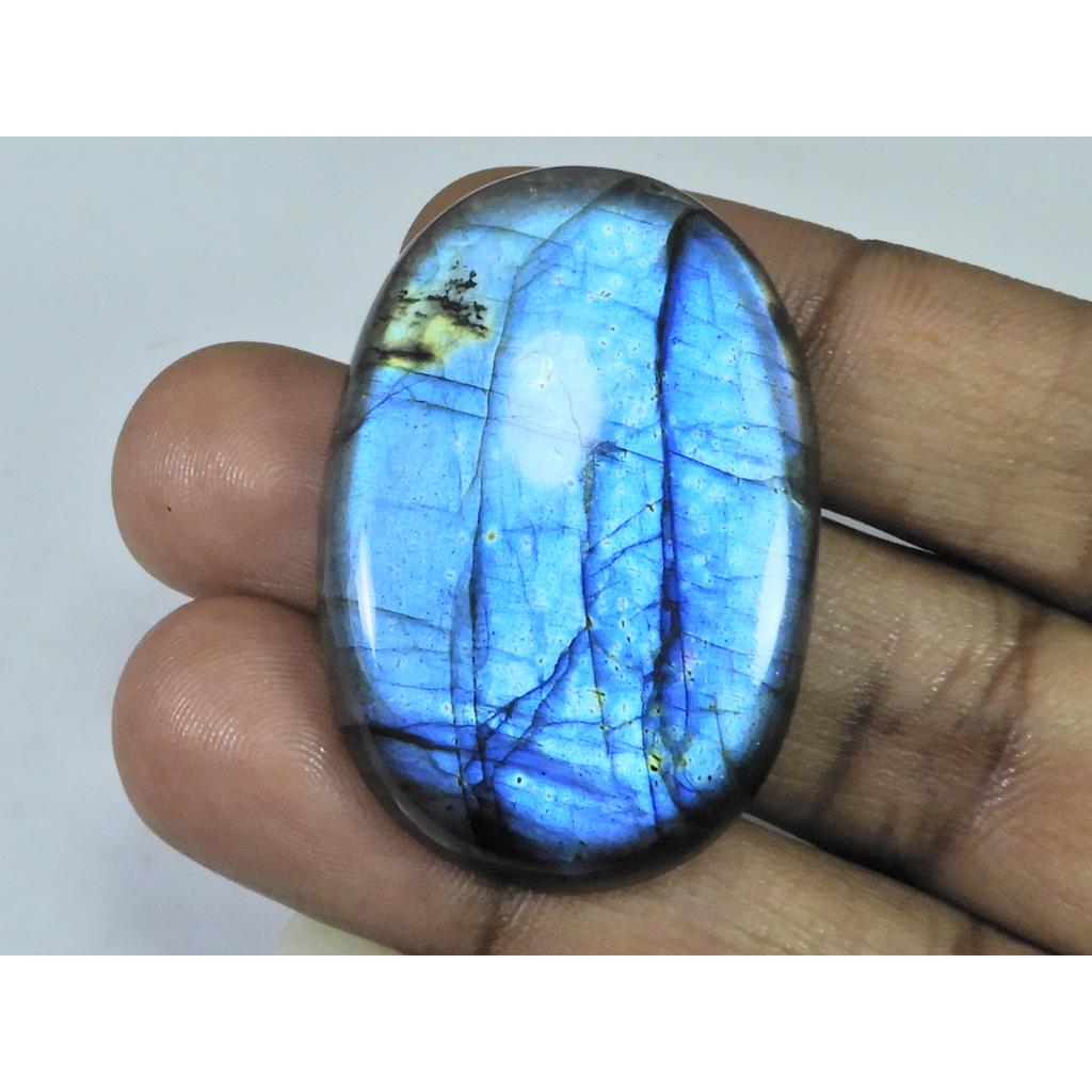 80Cts.Natural Labradorite Blue Flash Oval Cabochon Loose Gemstone 28X43X07MM B-333