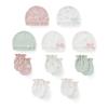 KIDDIEZOOM 0-6Months Boys Girls Hats Gloves Set 100% Cotton Soft Caps Mittens Baby Accessories