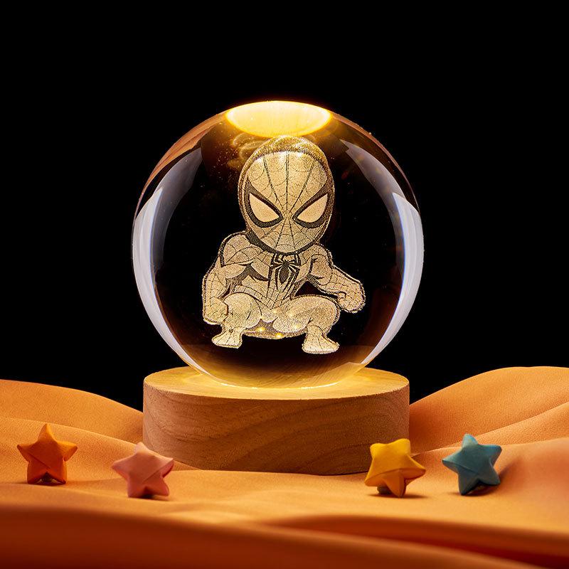 Spider-Man Crystal Ball Ornament - Creative Gift for Couples