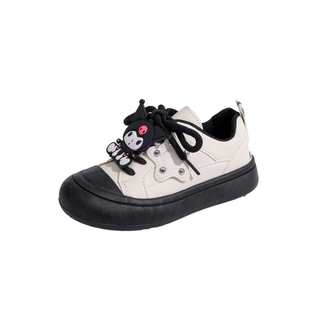 Girls shoes 2025 new Kulomi little girl casual shoes children's sports shoes medium and older children's soft-soled canvas shoes