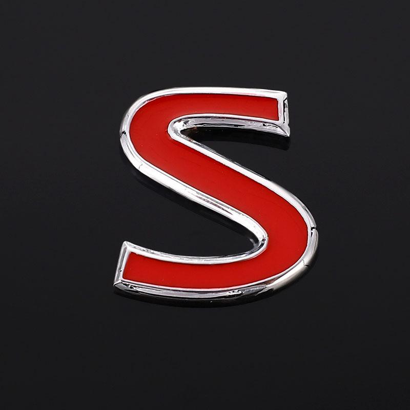 Kqsdr10 Red S Emblem Badge Car Sticker 3D Metal Styling Refitting Rear Trunk Fender Decal for Infiniti Q50 Q50L Q30 Q70 Refitting IPL