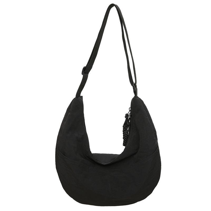 

Fashion versatile men s and women s casual bags Nylon messenger bags New dumpling bags Commuter shoulder bags чёрный