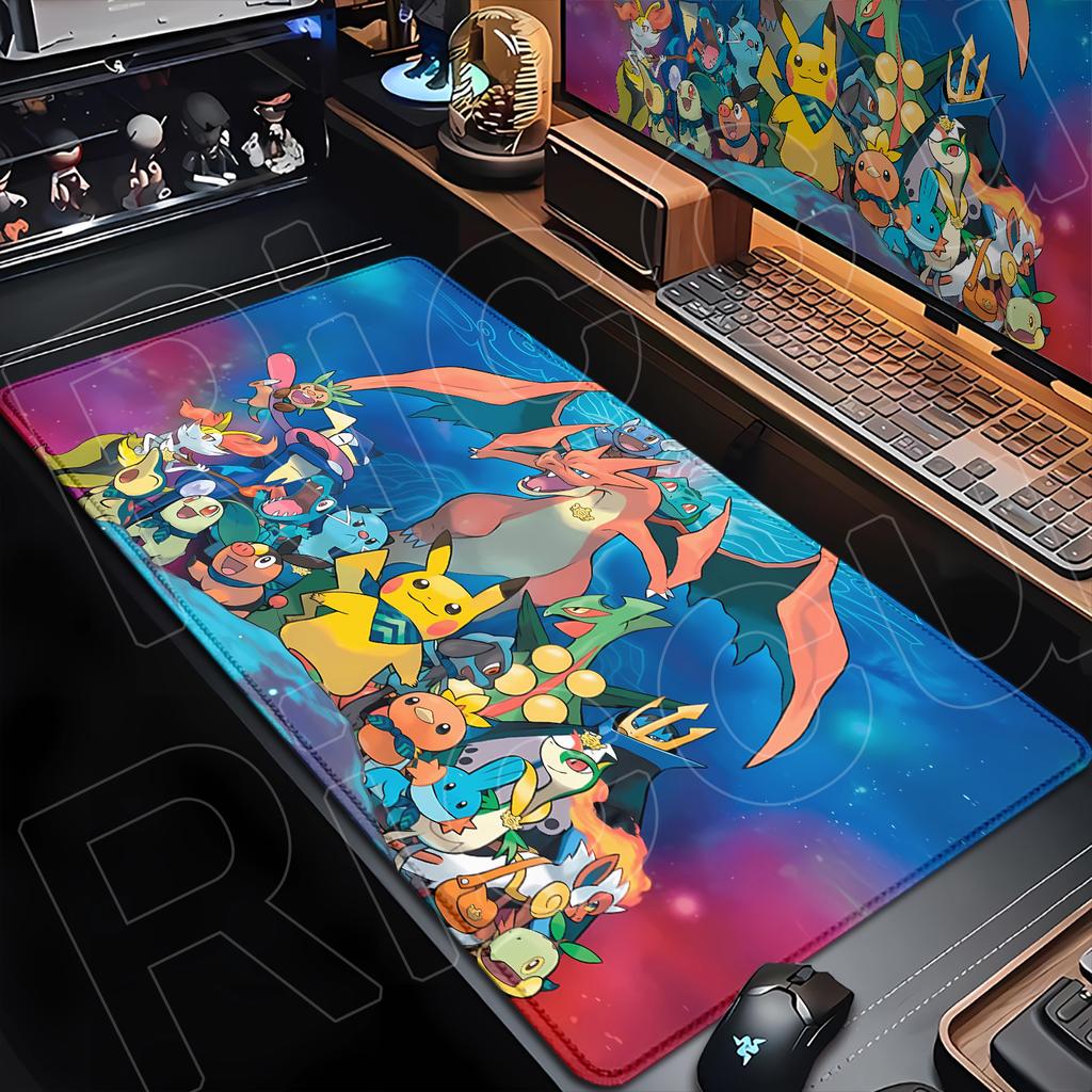 2026 New P-Pokemons Gengar Gyarados Mouse Pad Large Game XXL Pc Keyboard Desk Mat Carpet Rubber Tapis Souris HD Notbook Mousepad
