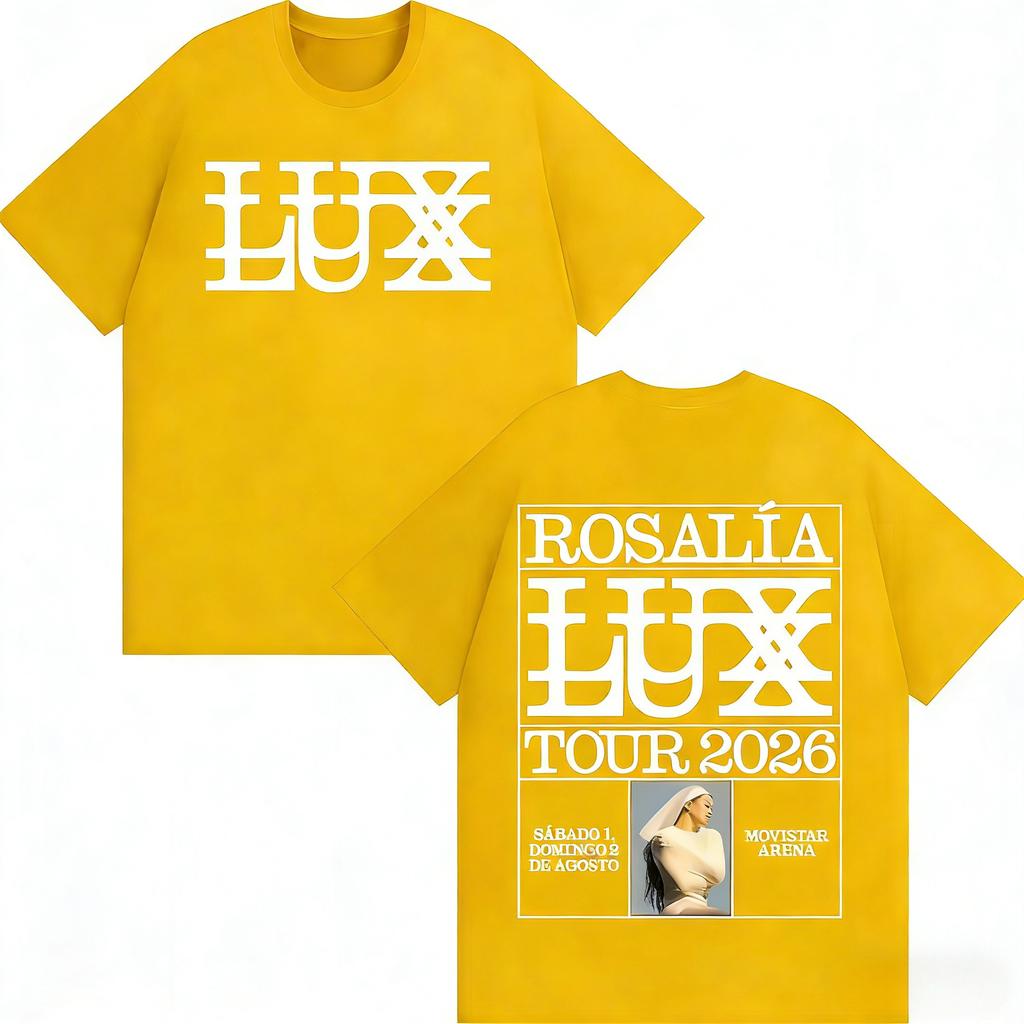 Rosalía Rosalia LUX Album Tour 2026 Graphic 100Cotton Unisex Shirt Y2k Hip Hop Style Summer Unisexs Short Sleeve Tshirt Fan Gift