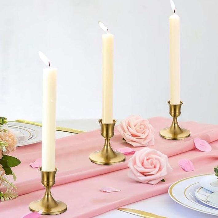 Brass Gold Candlestick Holders Taper Candle Holders for Table Centerpiece, Metal Candle Holders Candle Stands Wedding Decor