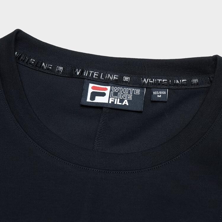 Fila Fashion Casual Pleated Round Neck Knit Short Sleeve Dress Women Dresses Legendary-Blue F61W427306ANV