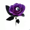 1/5Pcs Horror Artificial Flower With Eyeball Black Fake Flower Rose Halloween Cosplay Supplies Costume Home Party Decor Gift