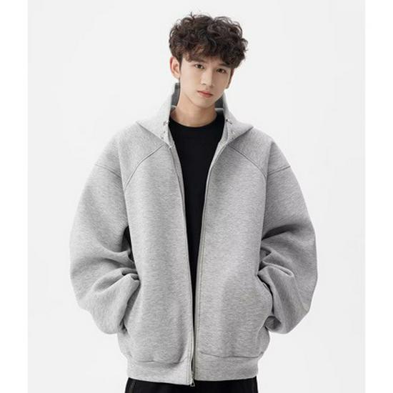 2025 Autumn American Style Oversized Men's Cleanfit Cardigan Hoodie Jacket
