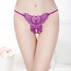 Women's Fashion Transparent Lace Butterfly Sexy Panties Thong Solid  Color
