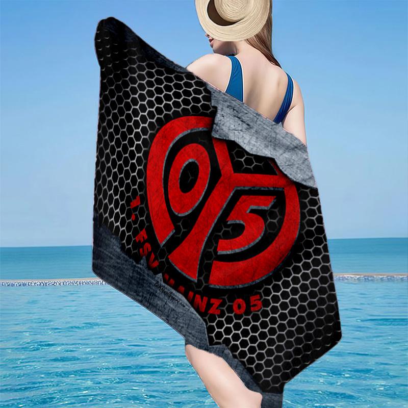 1 Stück Rotes Emblem FSV Mainz Strandtuch - Weiche, Saugfähige Mikrofaser, Leicht, Ideal für den Strand, Partys, Reisen, Camping Fan-Geschenke
