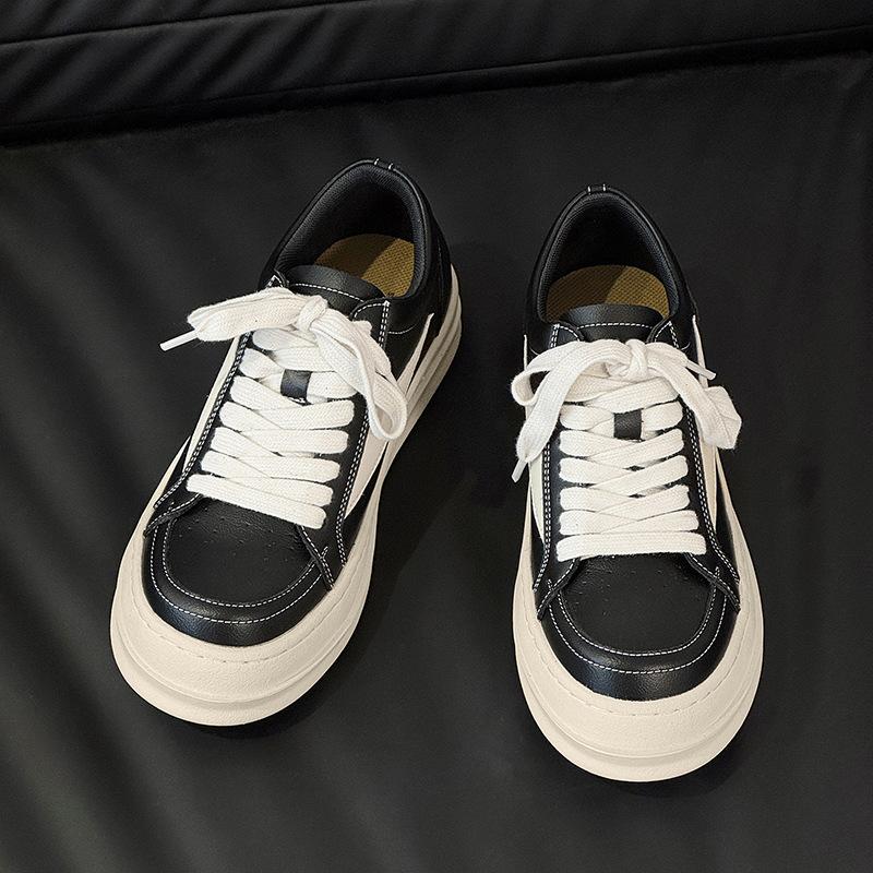 Leather spring and autumn board shoes new trendy shoes platform casual shoes shoes