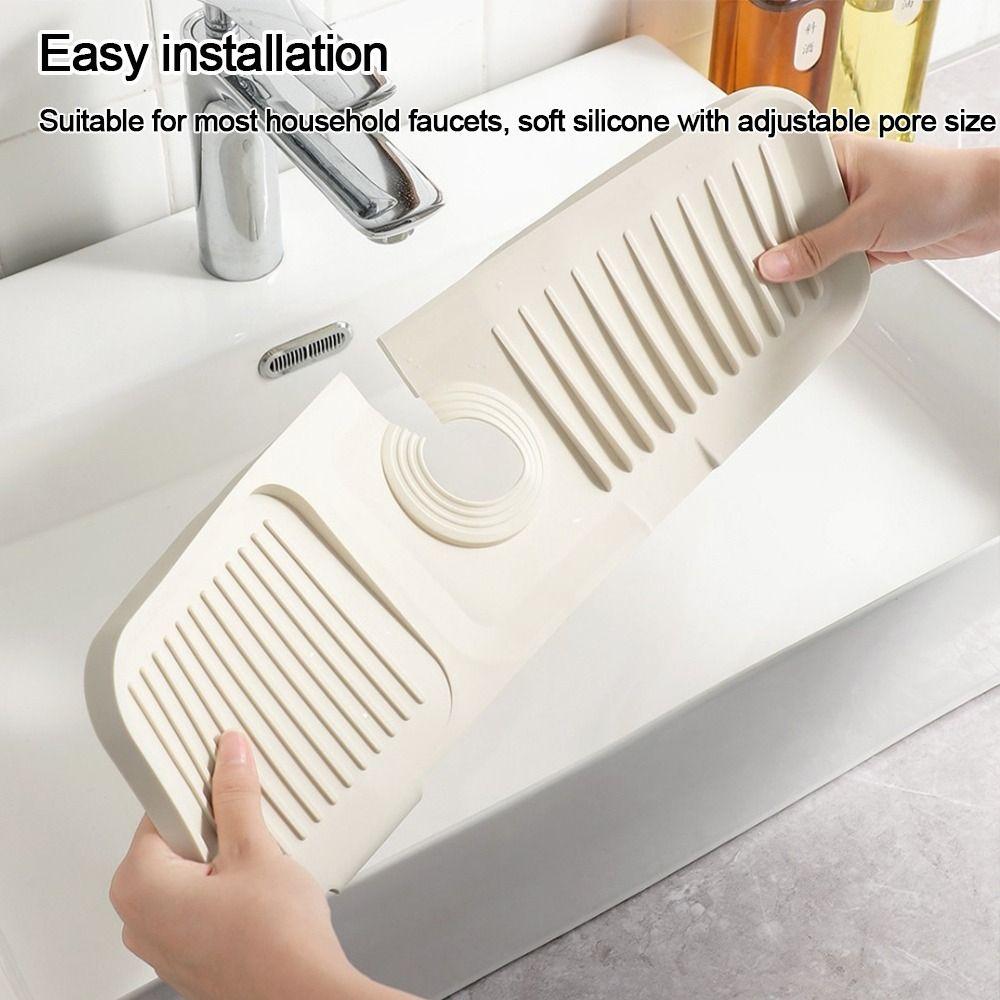 Silicone Faucet Splash Pad Splash Guard Behind Faucet Foldable Drainage Mat