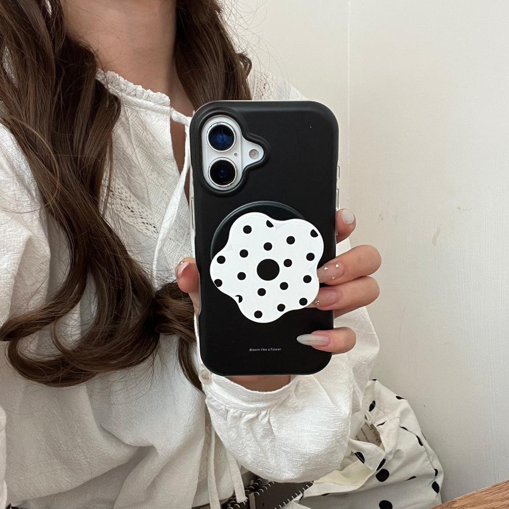 Simple Solid Color & Polka Dot Floral Magnetic Case for iPhone 17 Pro Max, 16, 15, 14 (Female)