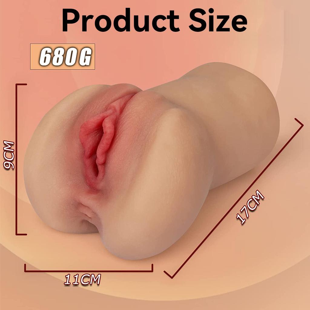 2 i 1 automatisk mannlig mastubrator realistisk vagina elektrisk lomme fittevibratorer 3D anal vaginal sexleketøy for menn onani