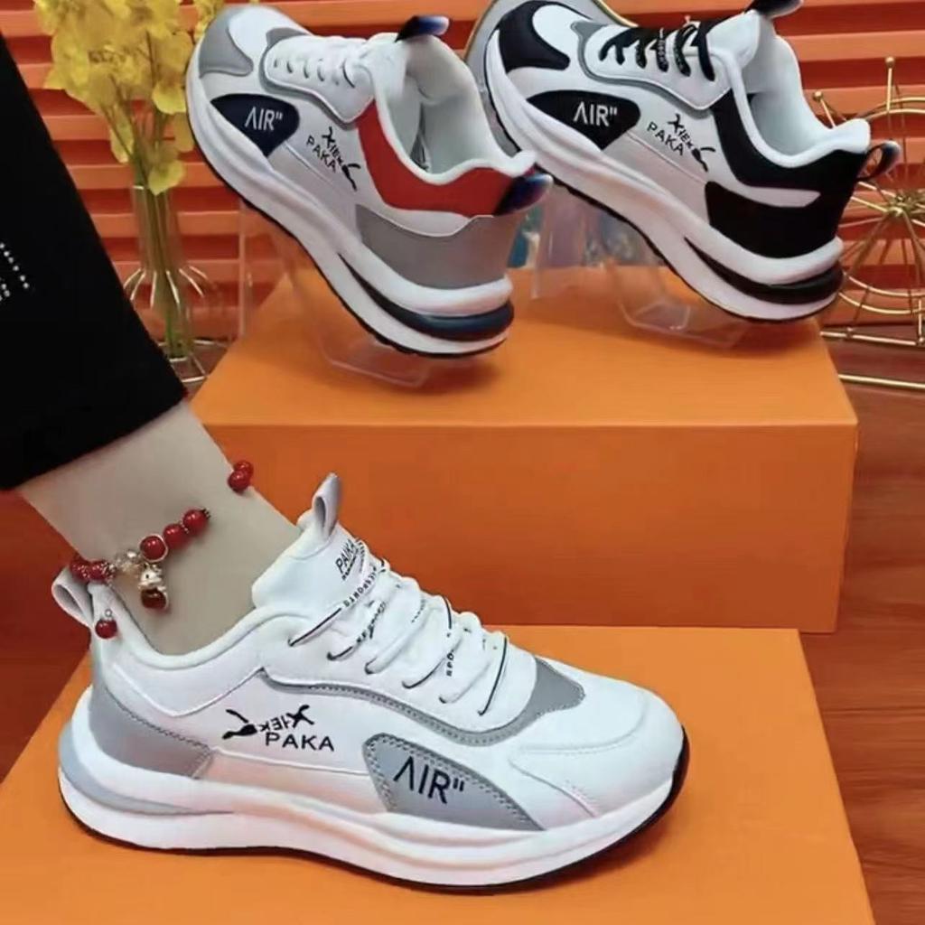 Foreign trade sports shoes spring fashionable and comfortable running shoes student mesh outdoor trend color matching white shoes