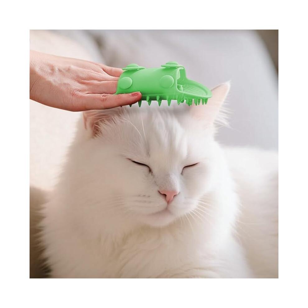 Cat Personal Groomer Corner Scratcher, Silicone Brush & Interactive Toy for Indoor Cats (Yellow, 1PC) – Compatible with all cats