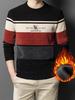 Men's Winter Chenille Sweater - Round Neck, Warm Velvet-Lined, Thick Knit Base Layer for Middle-Aged Men