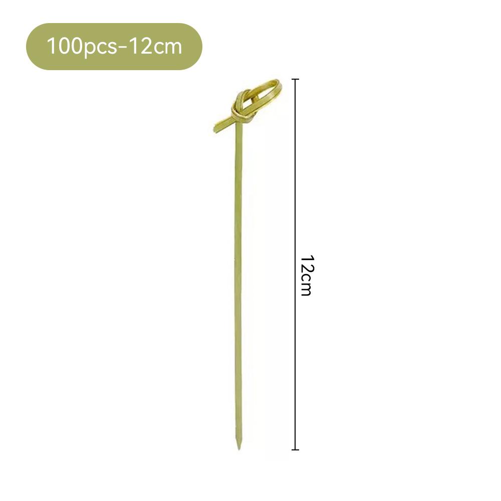 100 PCS Bamboo Knot Skewers Eco-Friendly Food Garnish Skewer Sticks for Cocktail Party Catering Desserts