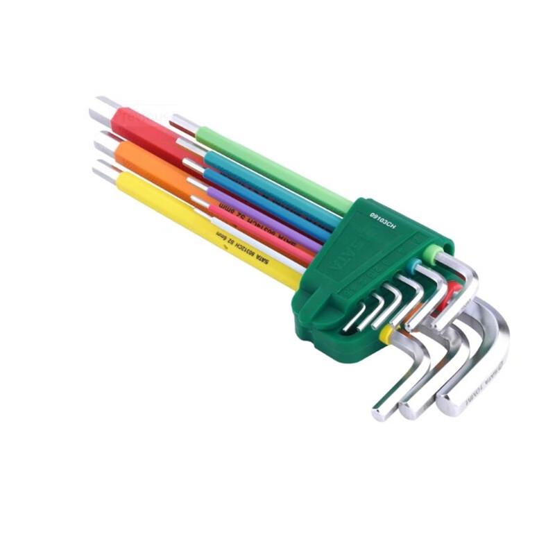 SATA 9-Piece Extra Long Rainbow Hex Key Set 9-piece set