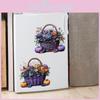 Flowers Halloween Pumpkin Fruit Basket Glass Showcase Home Decor Wall Stickers