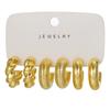 New exaggerated acrylic earrings, plain hoop, round electroplated stud earring set, niche and sophisticated accessories for women