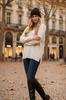Black Kamea-Malibu Ribbed Cashmere Hat with Turn-Up Collar