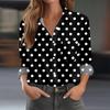 Women's Shirt Blouse Print Button Long Sleeve Casual Basic Shirt Collar Regular Top With Pockets