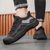 Fashion Stylish Cowhide Mens Sneakers Classic Comfortable Casual Footwear Outdoor Walking Footwear Anti-collision Toe Male Treking Shoes