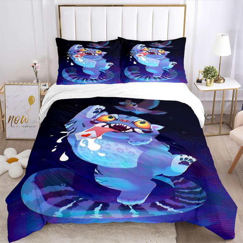3pcs Bedding Set K-Pop Demon Hunters Cat Includes 1 Comforter + 2 Pillowcases, Without Pillow Inserts, Soft Comfortable,a0910201