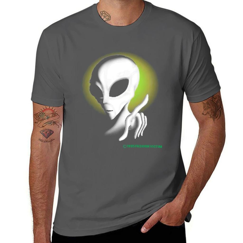 1995 Alien Vintage Glow In The Dark Fashion Victim Tshirt Simple Print Design Tshirt