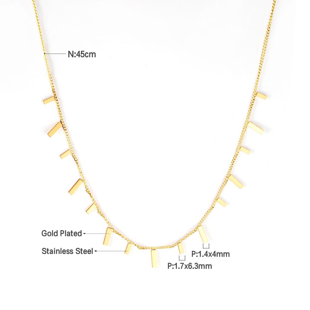 Simple And Versatile Rectangle Pendant Necklace Minimalist Luxury Women's Jewelry Accessory