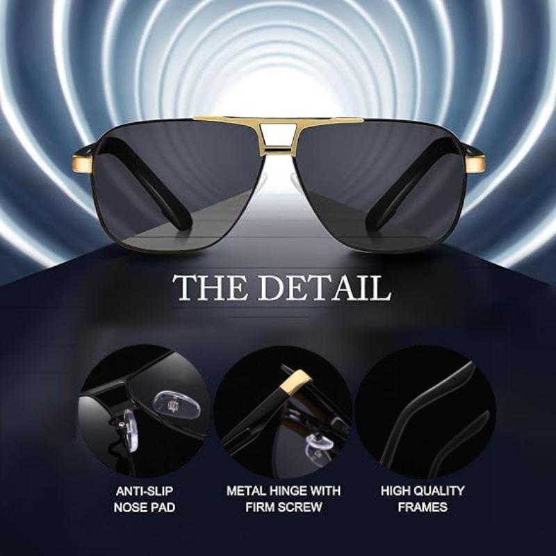 Ikke-polariserte Toppkvalitets Polariserte Solbriller Menn Kvinner Vintage Rektangulære Nyanser Antirefleks Kjørebriller